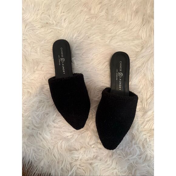Chinese Laundry pointed boule black mules sz 9 slip on - Picture 2 of 5